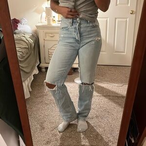 Light wash Pacsun ripped dad jeans